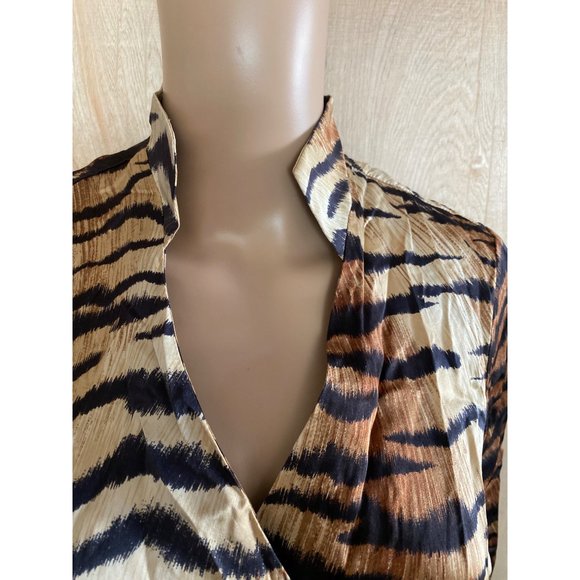 Lafayette 148 New York Tiger Print Blouse - Picture 2 of 15